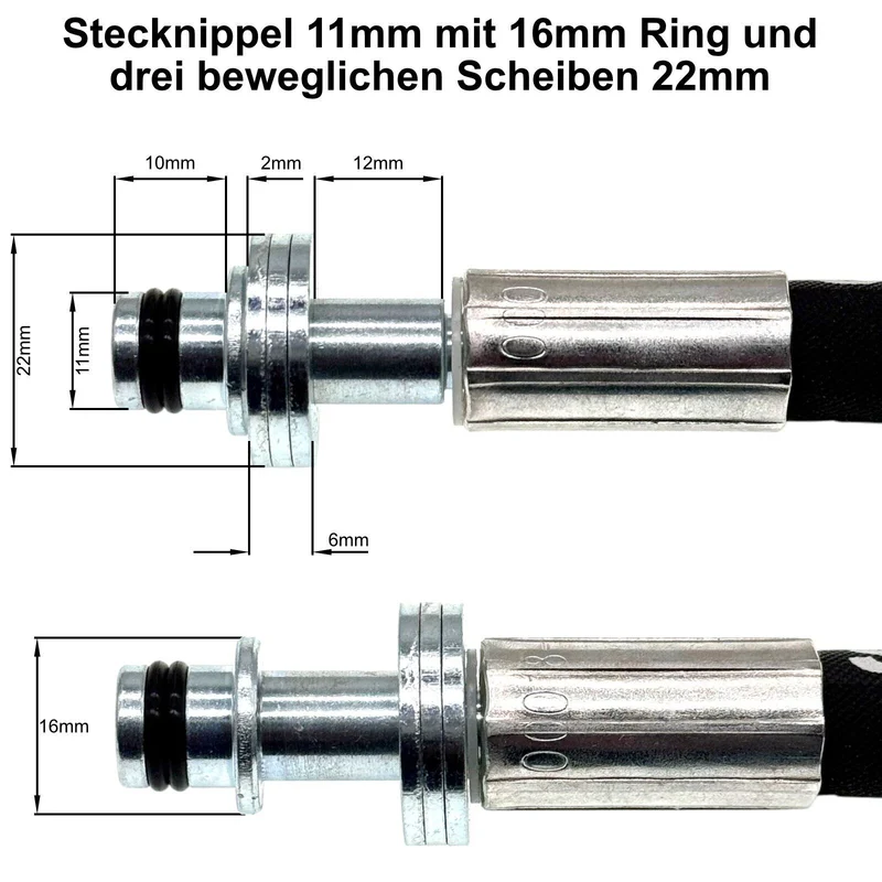 Hochdruckadapter für Kärcher mit M22-Gewinde und 10mm oder 11mm AVS-Stecknippel