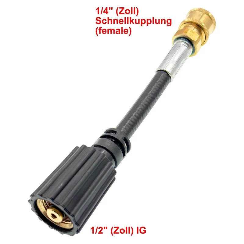 Schlauchverbinder Adapter für Wasserhahn 1/2" IG auf Schnellkupplung 1/4" Zoll