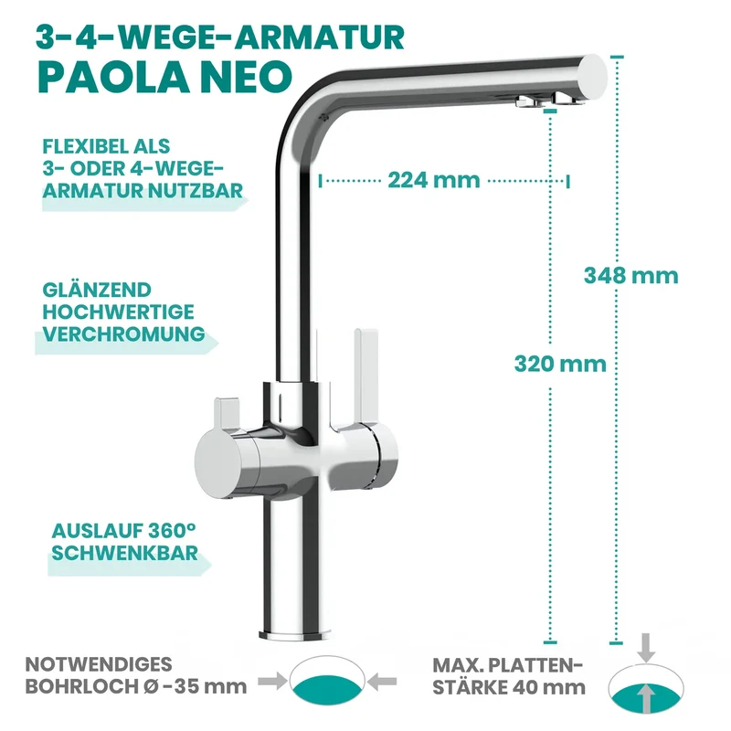 Alvito Untertisch Wasserfilter Set Integral Complete
