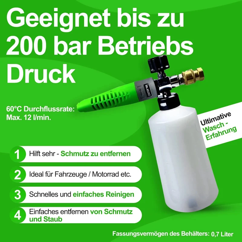 Schaumkanone Schaumlanze Injektor für Kärcher Nilfisk Lavor B&D Bosch Kränzle