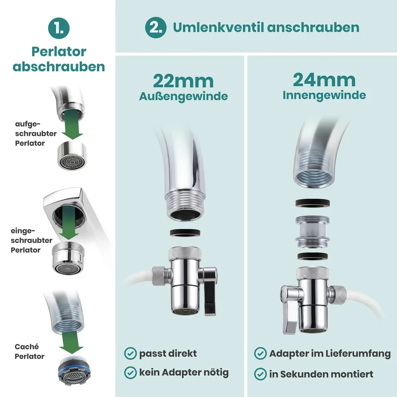 Alvito Auftisch Wasserfilter-System Inox A aus Edelstahl