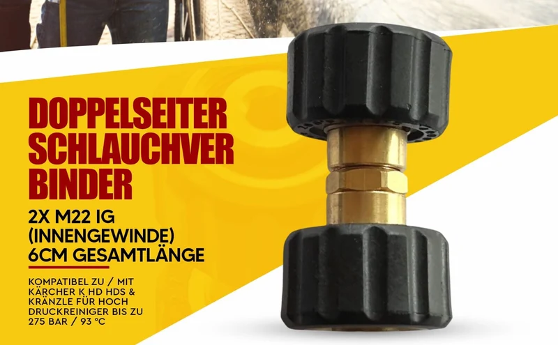 Schlauchverbinder M22 M22 IG für Kärcher K HDS HD & Kränzle Hochdruckreiniger