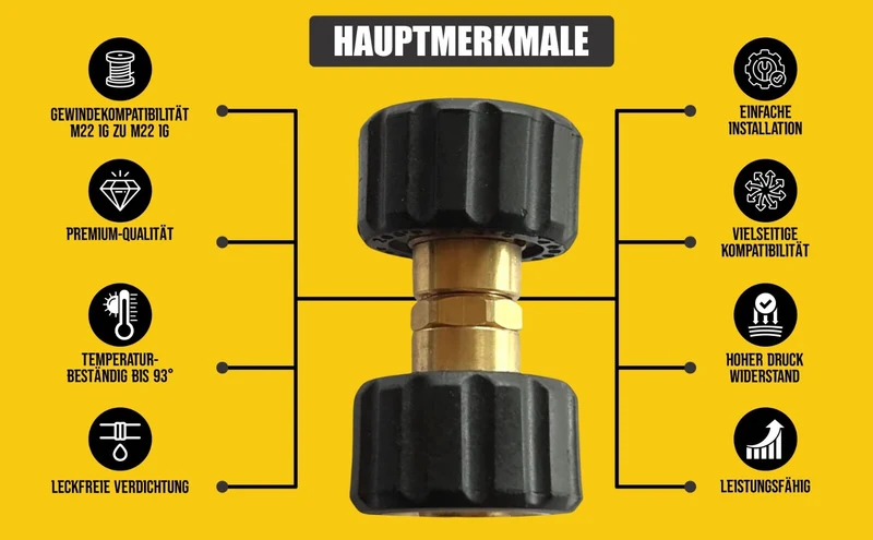 Schlauchverbinder M22 M22 IG für Kärcher K HDS HD & Kränzle Hochdruckreiniger
