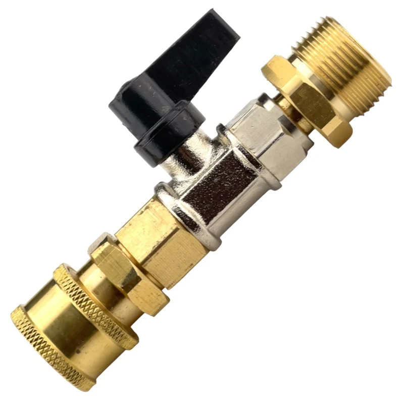 Kugelhahn Wasserhahn Absperrventil Hahn mit Schnellkupplung und M22 x1,5 AG
