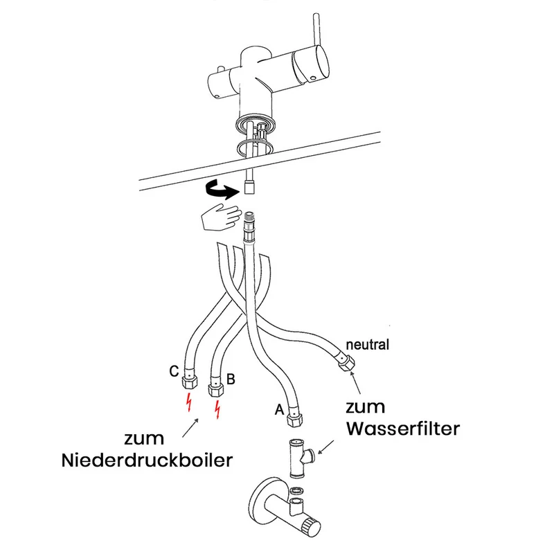 Niederdruck 3-Wege-Armatur Paola Neo verchromt