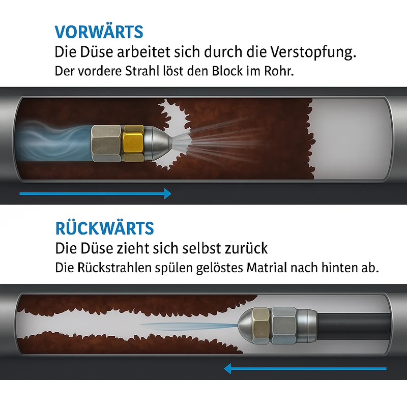 10m 7 teilig Rohrreinigungsschlauch PROFESSIONAL Set für Kärcher Kränzle HD HDS