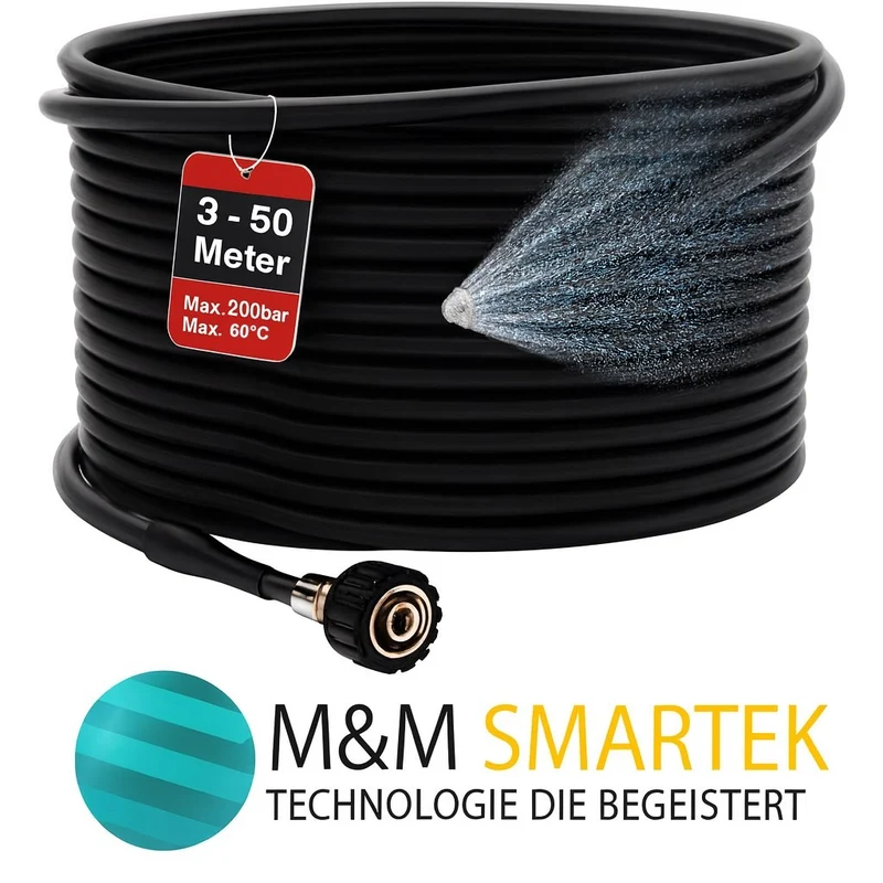 10m 7 teilig Rohrreinigungsschlauch PROFESSIONAL Set für Kärcher Kränzle HD HDS
