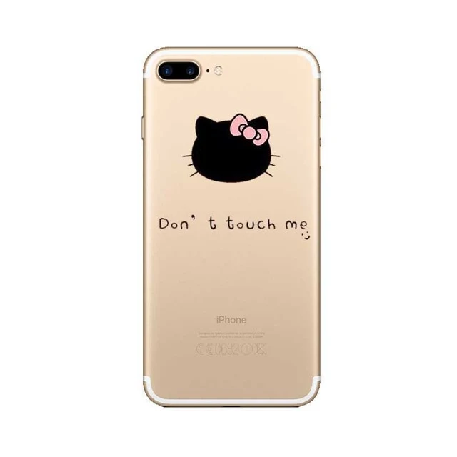 iPhone 6 XR XS MAX 6 Plus 5 SE 7 7 Plus Transparent hard plastic Phone hello kitty shell