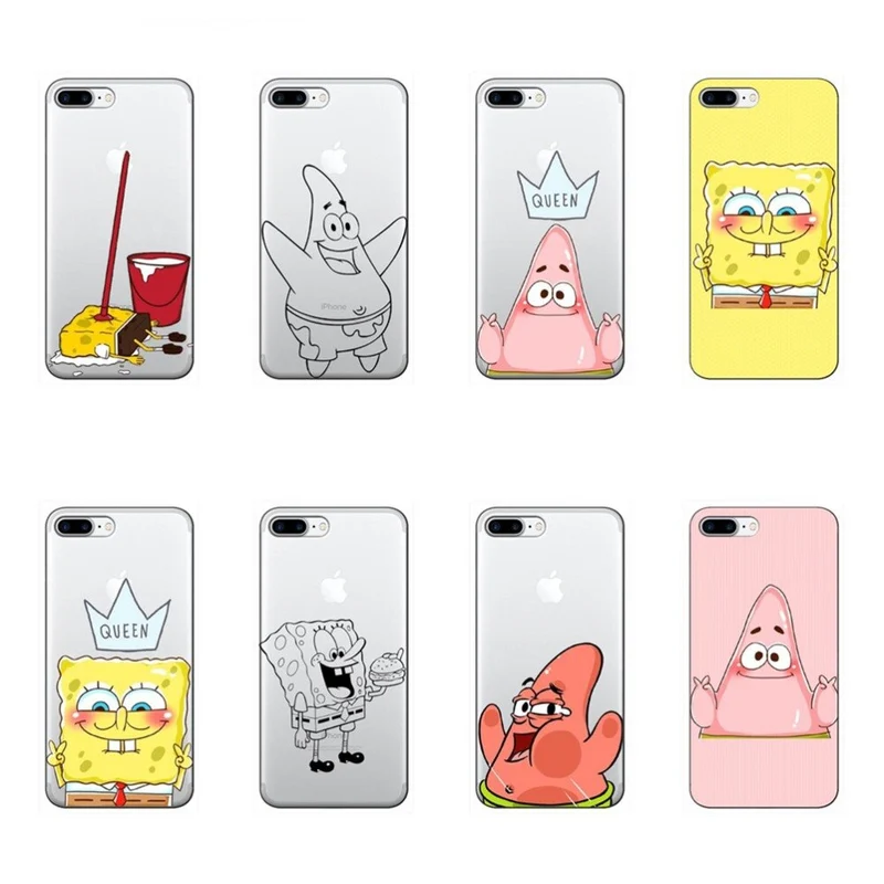 iPhone 7 8 6 6s Plus XR XS Max back cover SpongeBob Patrick Star Phone case capa fundas