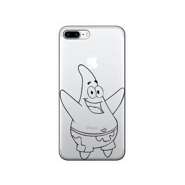 iPhone 7 8 6 6s Plus XR XS Max back cover SpongeBob Patrick Star Phone case capa fundas