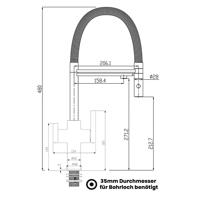 Niederdruck-Armatur Levanto Neo verchromt