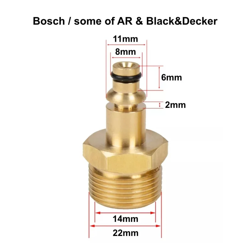 8m Hochdruckschlauch M22 x1,5 IG + Adapter für Bosch, AR und Black&Decker
