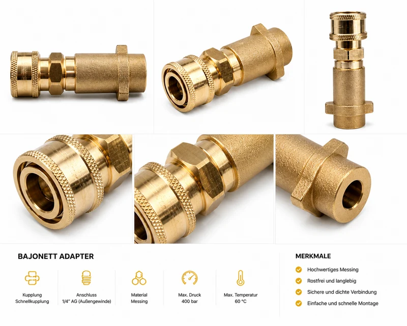 Hochdruckreiniger 1/4'' Schnellkupplung für Kärcher K2 K7 mit 5 Düsenspitzen