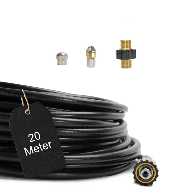 20 m Rohrreinigungsschlauch Set PROFESSIONAL 4 teilig für Kärcher Kränzle HD HDS