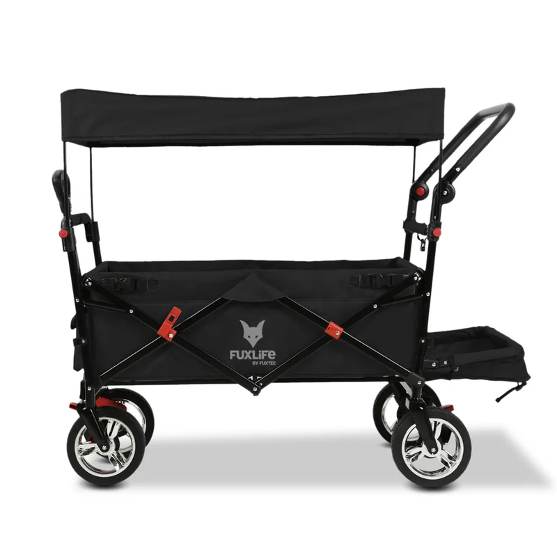 FUXTEC Bollerwagen FX-CT800 mit UV-geschütztem Sonnendach,Schiebegriff & Innenraumverlängerung