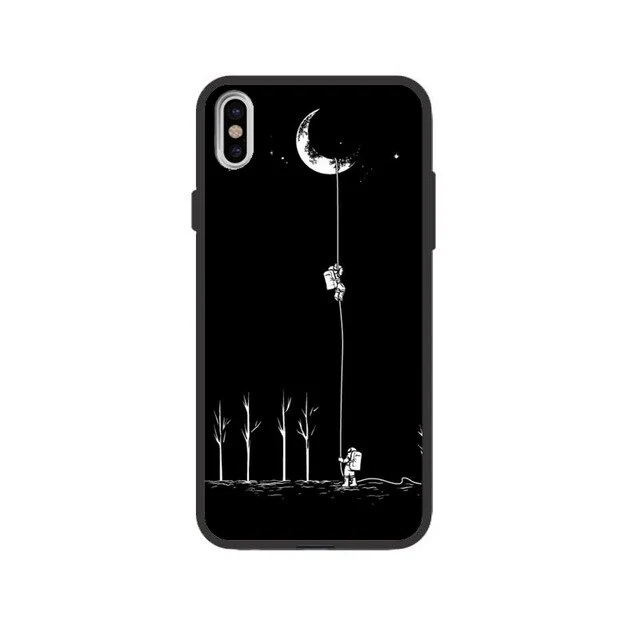 iphone 7 8 X SE Case For iphone 6 7plus XR XS Max Planet Star hard pc Back Cover
