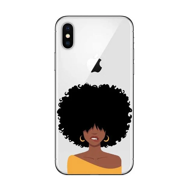 Phone Case for iPhone X XR XS Max 6 6s 7 8 Plus 5 5S SE Black Girl Cover