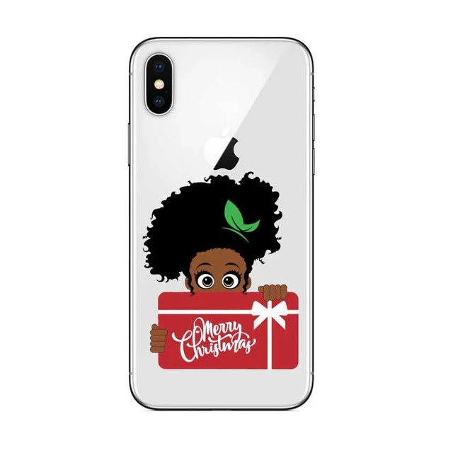 Phone Case for iPhone X XR XS Max 6 6s 7 8 Plus 5 5S SE Black Girl Cover