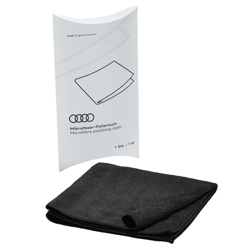 Audi Mikrofaser-Poliertuch, Reinigungstuch 40 x 40 cm, schwarz, Original Zubehör, 00A096325020