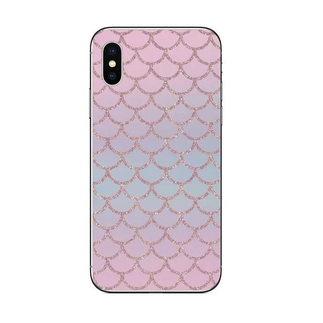 Colorful Grid Case For iPhone X 8Plus 6 6S 5S 5 SE hard plastic Case Mermaid Girly Cover Cases For iPhone 7 XR XS MAX 6Plus