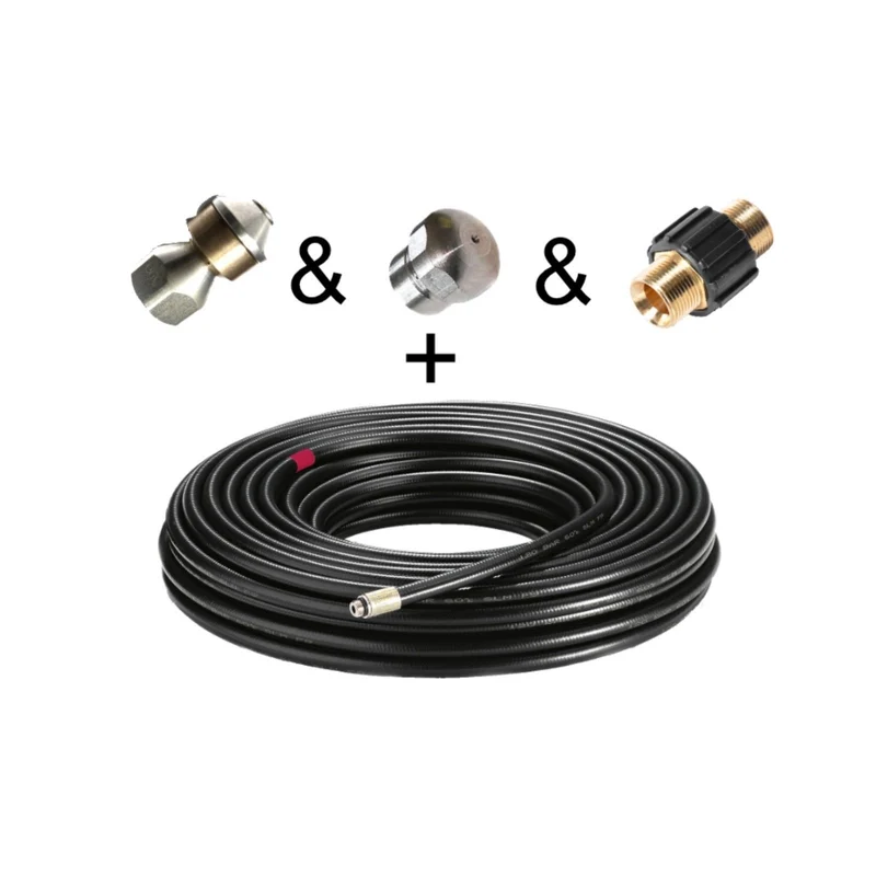 5 m Rohrreinigungsschlauch Set PROFESSIONAL 4 teilig für Kärcher Kränzle HD HDS