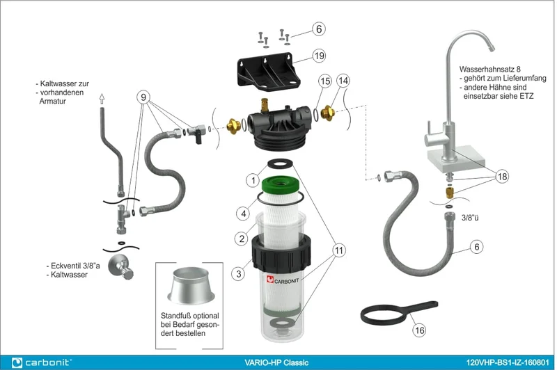 Carbonit Vario Classic Untertisch Wasserfilter