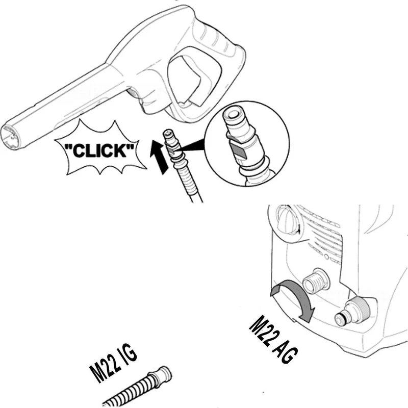 Hochdruckschlauch geeignet für Kärcher K 5.55 Jubilee Quick Connect M22 IG