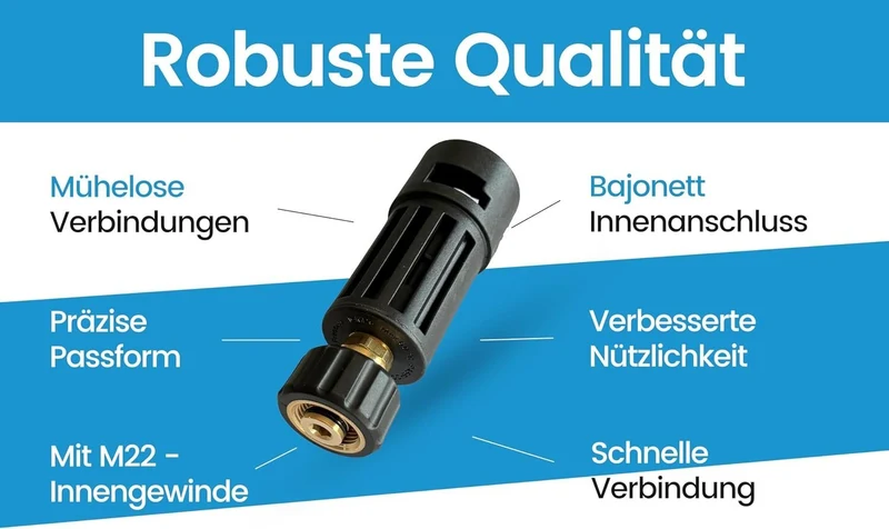 Adapter für Kärcher Bajonett IG M22 IG Hobby Zubehör auf Profi Hochdruck