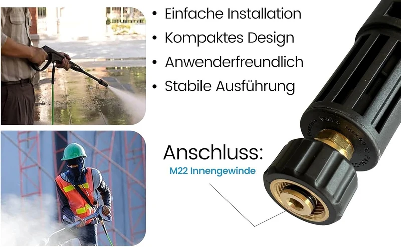 Adapter für Kärcher Bajonett IG M22 IG Hobby Zubehör auf Profi Hochdruck
