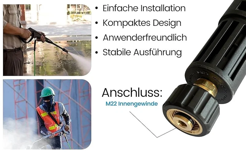 Adapter für Kärcher Bajonett IG M22 IG Hobby Zubehör auf Profi Hochdruck