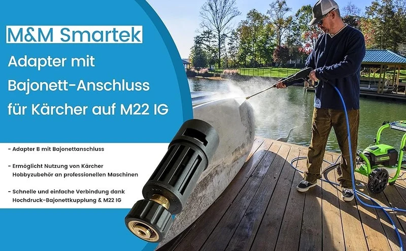 Adapter für Kärcher Bajonett IG M22 IG Hobby Zubehör auf Profi Hochdruck