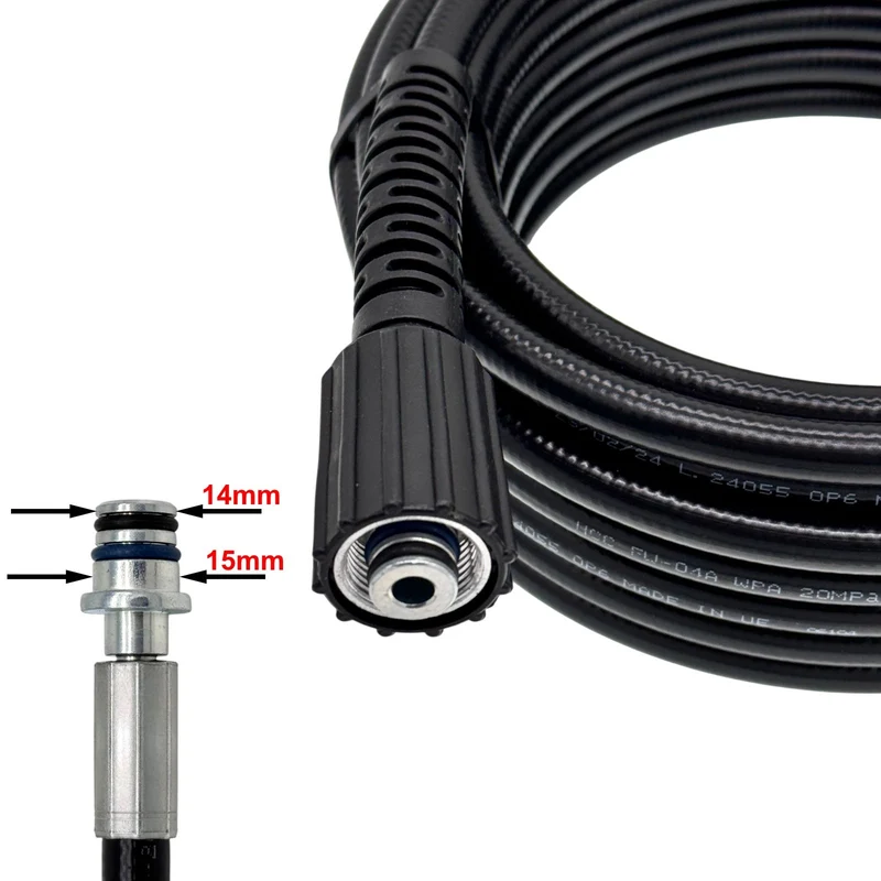 5m Hochdruckschlauch M22 x1,5 IG 14mm/15mm Dorn auf M14 x1,5 AG Ersatzschlauch