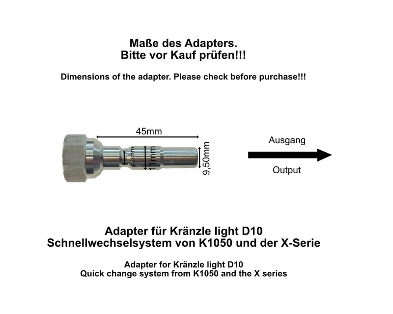 15m Rohrreinigungsschlauch für Kränzle light D10, K 1050 & X Serie SET 4 teilig