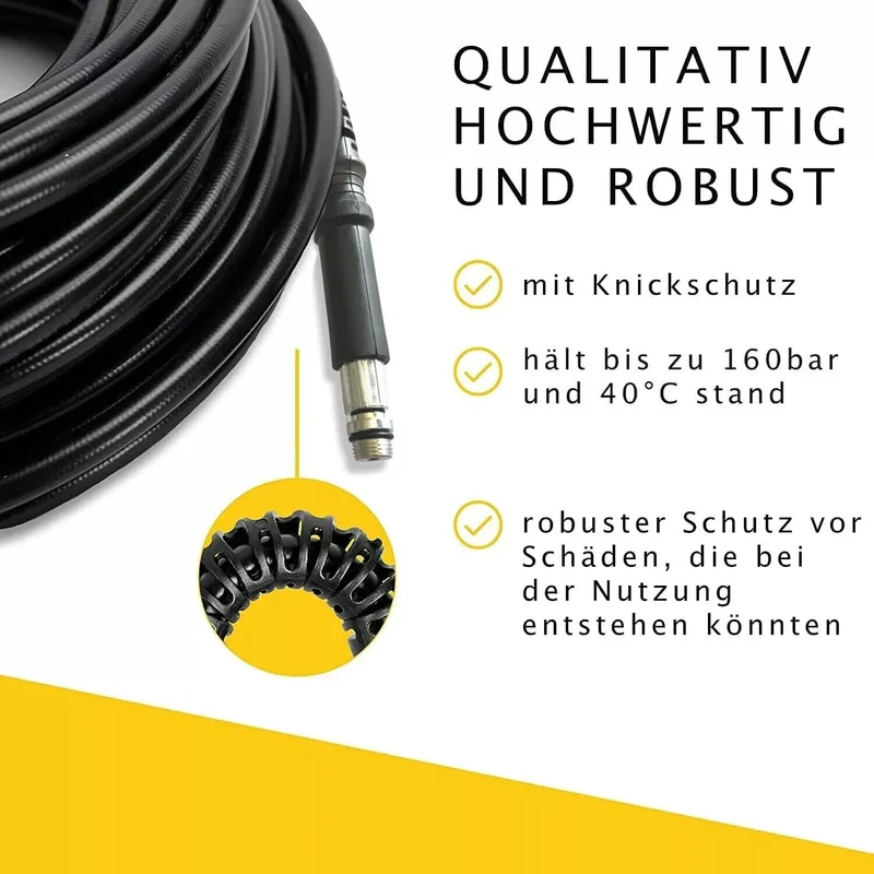 Rohrreinigungsschlauch für Kärcher K2 bis K7 Verstopfungen entfernen + 2 Düsen