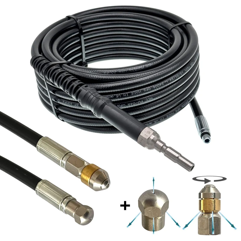 Rohrreinigungsschlauch für Kränzle D10 K1050 X Serie Verstopfung & 2 Düsen