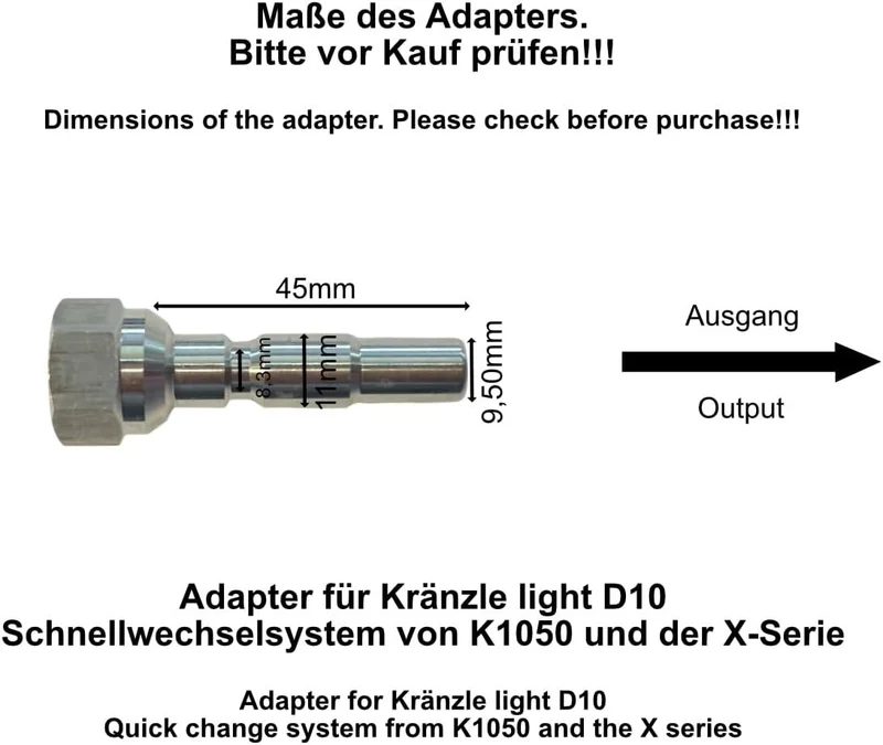 Rohrreinigungsschlauch für Kränzle D10 K1050 X Serie Verstopfung & 2 Düsen