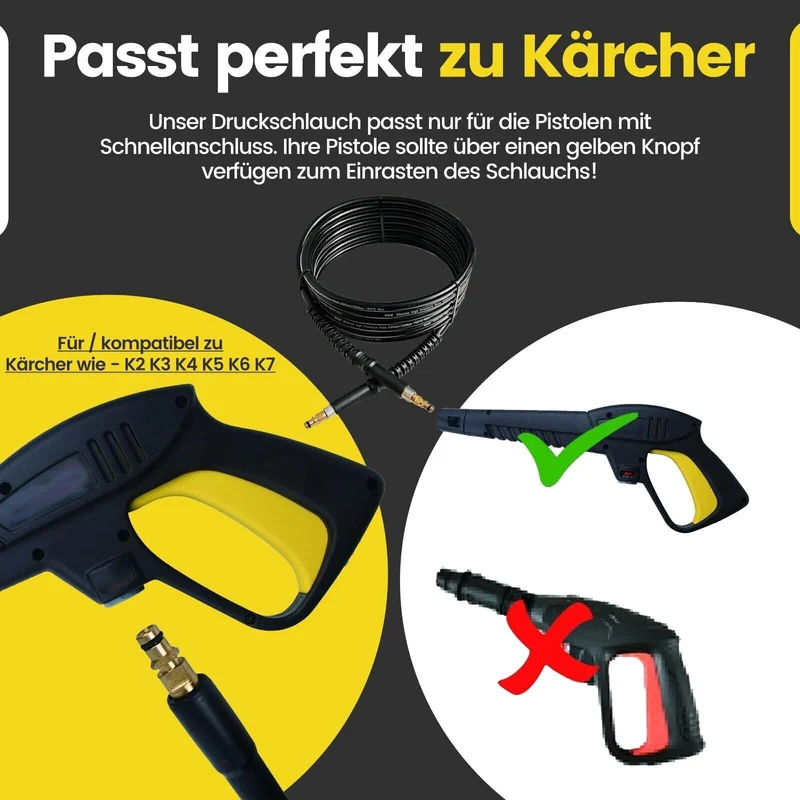 Hochdruckschlauch für Kärcher ab K2 K3 K4 K5 K6 K7 2.641 721.0 Quick Connect