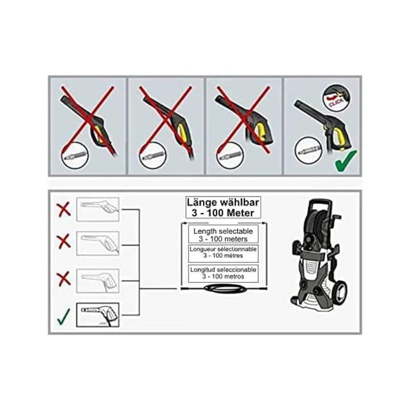 Hochdruckschlauch für KÄRCHER K2 K3 K4 K5 K6 K7 Made in GERMANY wie 2.641 706.0