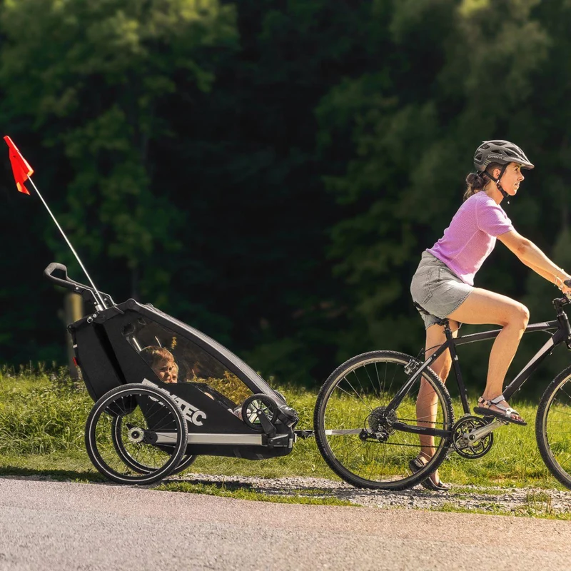 FUXTEC Fahrradanhänger/Jogger FX-FA1-SET-BLAU mit Jogger-Rad