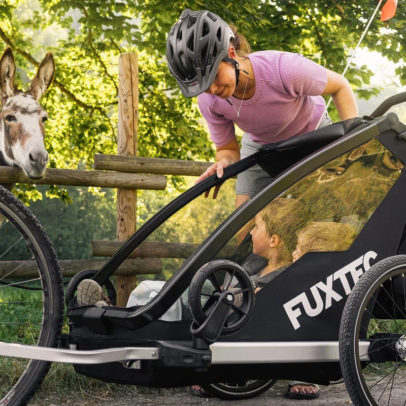 FUXTEC Fahrradanhänger/Jogger FX-FA1-SET-BLAU mit Jogger-Rad