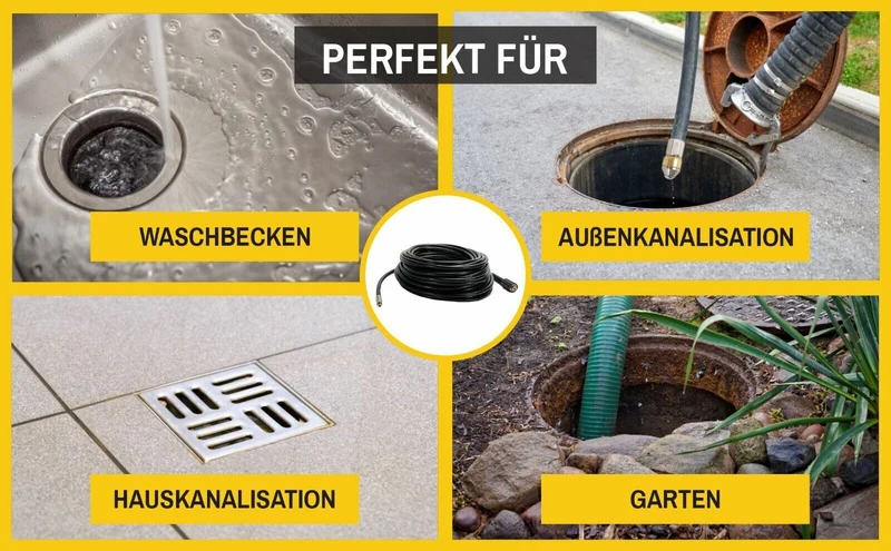 Ab 3m Rohrreinigungsschlauch M22 Kanalratte Abflussreiniger für Kärcher Kränzle