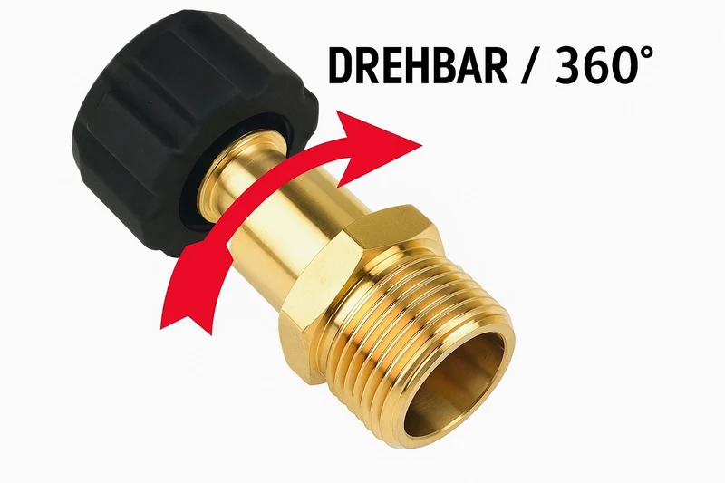 Adapter für Hochdruckreiniger M22 x1,5 AG auf M22 x1,5 IG drehbar Drehgelenk