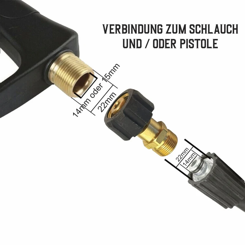 Adapter für Hochdruckreiniger M22 x1,5 AG auf M22 x1,5 IG drehbar Drehgelenk