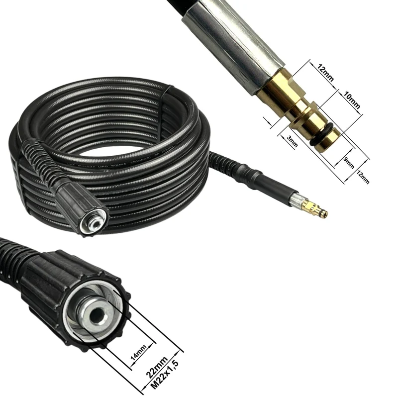 Hochdruckschlauch für Kärcher HD Reiniger Quick Connect M22 IG 10mm Stecknippel