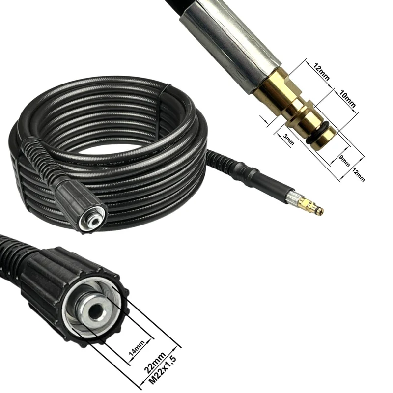 Hochdruckschlauch für Kärcher HD Reiniger Quick Connect M22 IG 10mm Stecknippel