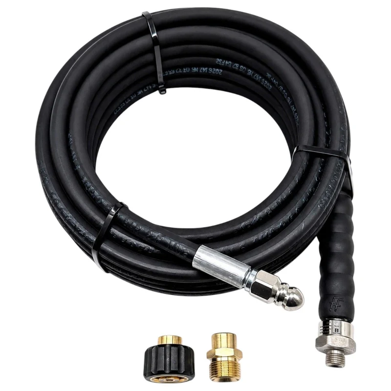 Rohrreinigungsschlauch 10m 220bar 1/4" AG drehbar + M22x1,5 Adapter + 3 Düsen