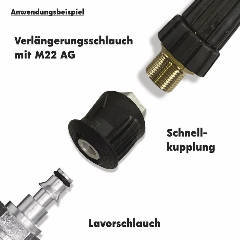 15m Hochdruckschlauch für Lavor HD Reiniger Quick Connect beidseitig + Adapter