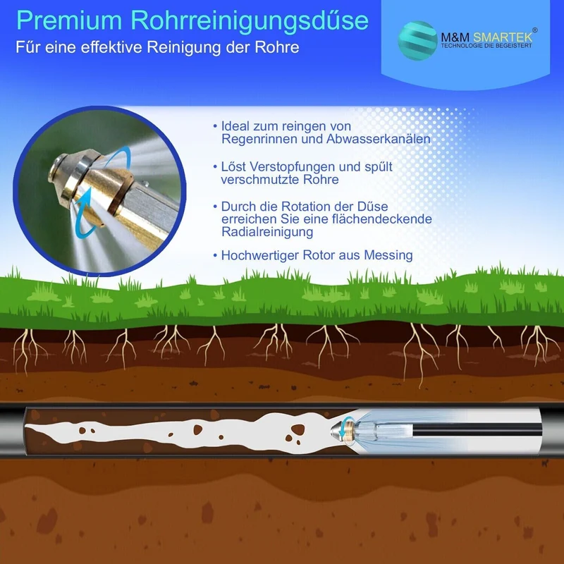 Rohrreinigungsschlauch für Nilfisk, Wap Neptun, Alto, KEW Profi D12 Rohrreiniger