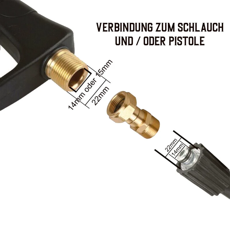 Adapter für Hochdruckreiniger M22 x1,5 AG auf M22 x1,5 IG Drehgelenk drehbar