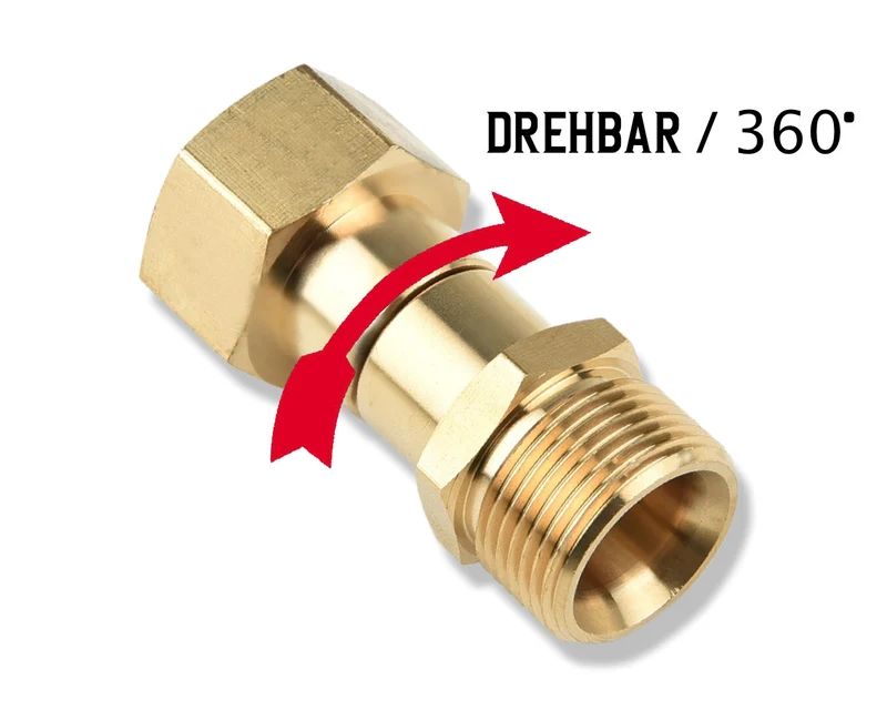 Adapter für Hochdruckreiniger M22 x1,5 AG auf M22 x1,5 IG Drehgelenk drehbar